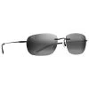 Lunettes De Soleil Maui Jim Nanea Noir Brillant Gris Neutre MauiBrilliant