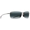 Lunettes De Soleil Maui Jim Lighthouse Reader 2,0 Noir Brillant Gris Neutre MauiBrilliant