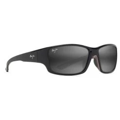 Lunettes De Soleil Maui Jim Local Kine Shiny Black Gris Neutre Minéral Superthin