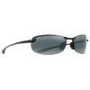 Lunettes De Soleil Maui Jim Makaha Noir Brillant Gris Neutre Polycarbonate Bidegrade