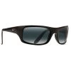 Lunettes De Soleil Maui Jim Peahi Noir Brillant Gris Neutre Minéral Superthin