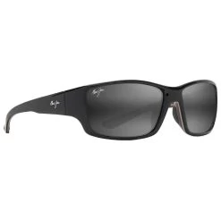 Lunettes De Soleil Maui Jim Local Kine Soft Black With Sea Blue And Grey Gris Neutre