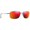 Lunettes De Soleil Maui Jim Ohai Noir Mat Hawaii Lava MauiBrilliant