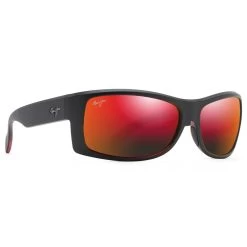 Lunettes De Soleil Maui Jim Equator Noir Rouge Hawail Lava Mineral SuperThin
