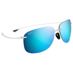Lunettes De Soleil Maui Jim Hikina Matte Crystal Grey Maui Pure Lt Blue Hawaï