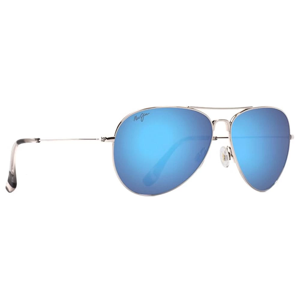 Lunettes De Soleil Maui Jim Mavericks Silver Bleu Hawaï MauiPure 3 Lunettes De Soleil Maui Jim Mavericks Silver Bleu Hawaï MauiPure