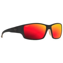 Lunettes De Soleil Maui Jim Local Kine Matte Dark Transparent Brown With Tan And Cream Hawaii Lava